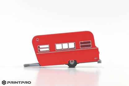 Aurora Thunderjet HO Scale Slot Car Scarlet Red Camper Trailer Kit