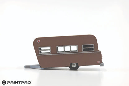 Aurora Thunderjet HO Scale Slot Car Brown Camper Trailer Kit