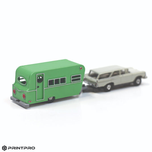 Aurora Thunderjet HO Scale Slot Car Grass Green Camper Trailer Kit