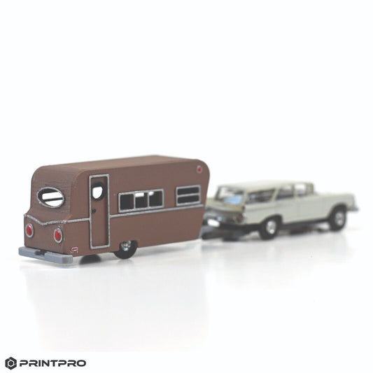 Aurora Thunderjet HO Scale Slot Car Brown Camper Trailer Kit