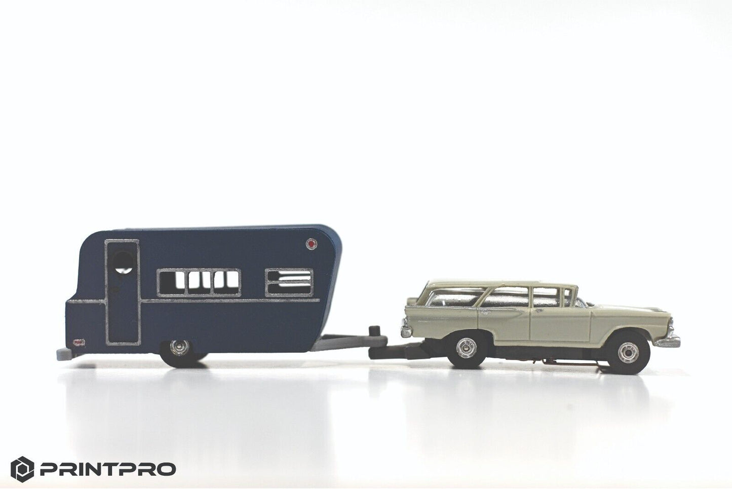 Aurora Thunderjet HO Scale Slot Car Navy Blue Camper Trailer Kit