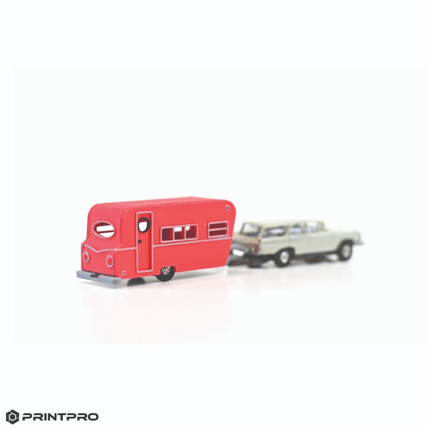 Aurora Thunderjet HO Scale Slot Car Scarlet Red Camper Trailer Kit