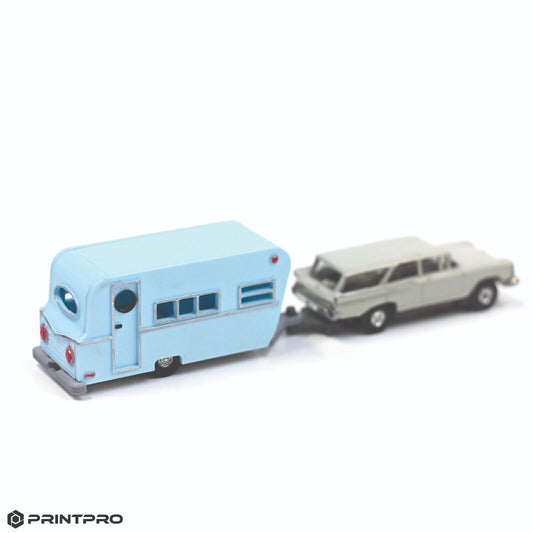 Aurora Thunderjet HO Scale Slot Car Ice Blue Camper Trailer Kit