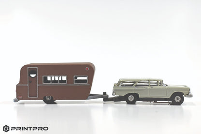 Aurora Thunderjet HO Scale Slot Car Brown Camper Trailer Kit