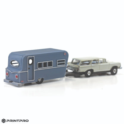 Aurora Thunderjet HO Scale Slot Car Blue Gray Camper Trailer Kit